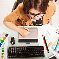 designer working at desk