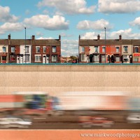 blurred traffic cityscape